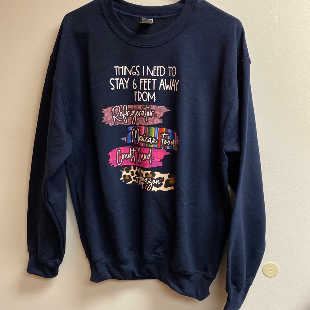 Nwot Graphic Hoodie Size Medium Stay 6 Feet Away